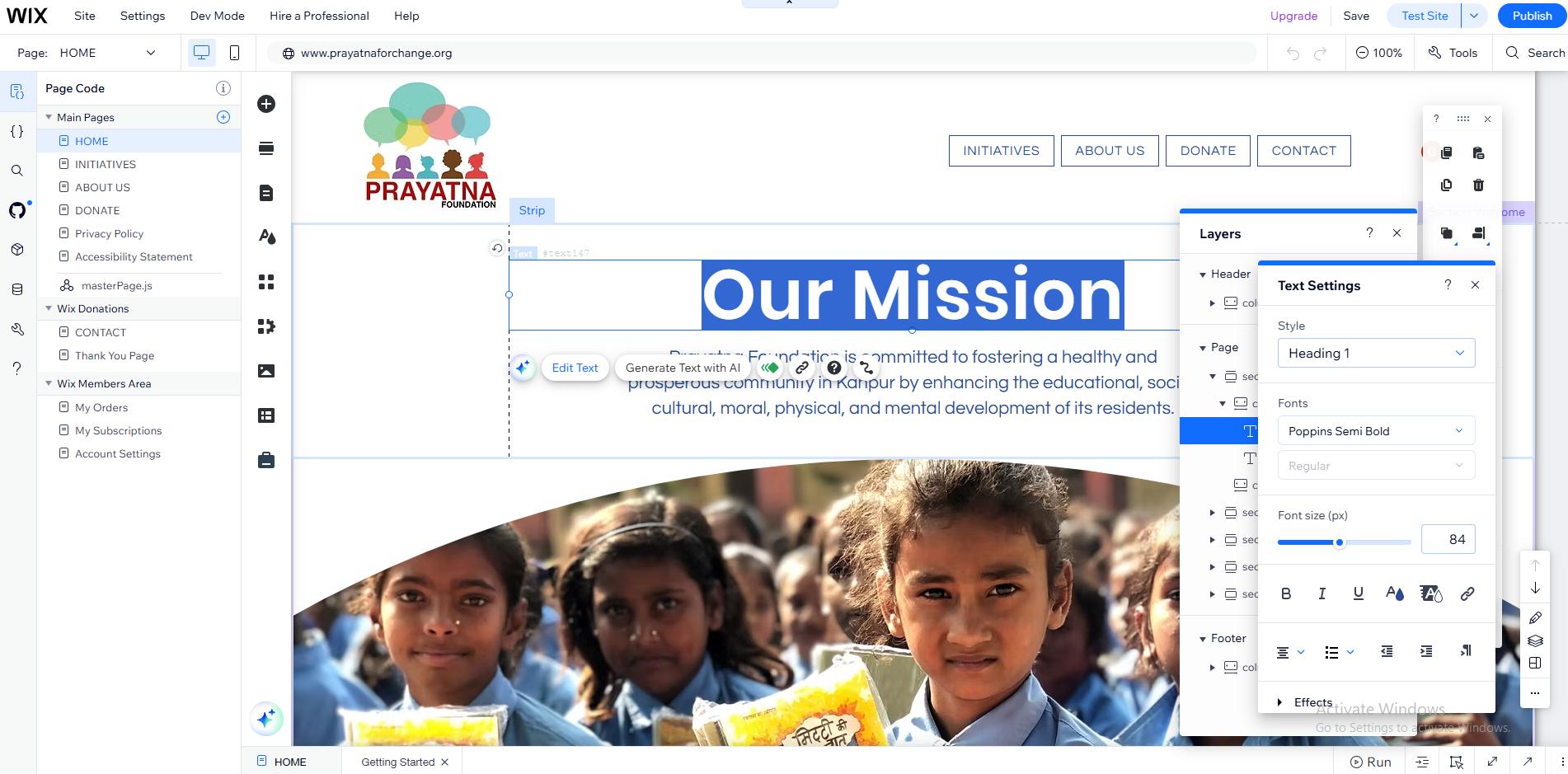 this image shows how wix template can be customized for content, theme
